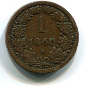 1860-A Austria 1 Kreuzer Coin (b559)
